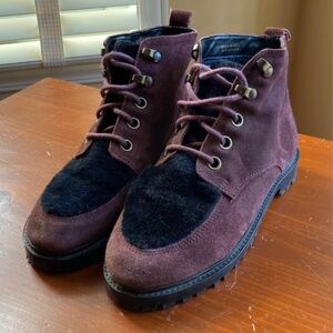 Topshop burgundy & black booties
